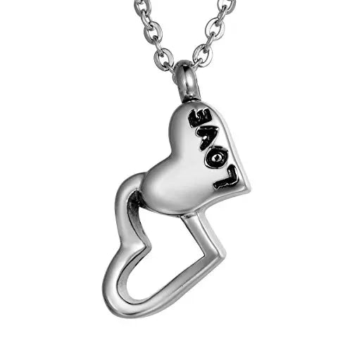 Stainless Steel Vintage Children's Heart Cremation Jewelry Ashes Memorial Urn Keepsake Cemetery Gift Religious Ash Pendant LOVE