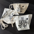 Custom Cotton Canvas Clutch Pouch Bride Gift Bag Canvas Makeup Zipper Bag
