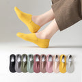 De Rong Women's Boat Socks Warm and Thickened Low Mouth Invisible Socks No Heel Drop Solid Floor Socks