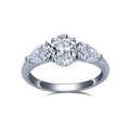 Custom MSR-1203 Three Stones Engagement Wedding Ring 18K Gold 1.6CT E VVS1 Oval Lab Grown Diamond Ring