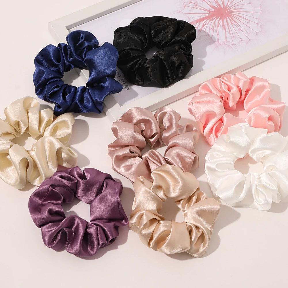 Sewingman 23SM9008 Manufacturer Elastic Satin Silk Hair Scrunchies With Custom Logo