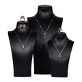 Jinsky Luxury PU Leather Microfiber Fashionable Necklace & Earrings Jewelry Display Bust Mannequin Stand Set with Custom Logo