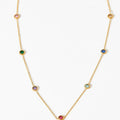 Small Minimalist Zircon Pendant Necklace Stainless Steel Plating 18K Gold Ladies Fashion Clavicle Chain