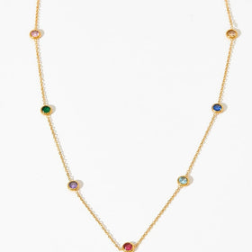 Small Minimalist Zircon Pendant Necklace Stainless Steel Plating 18K Gold Ladies Fashion Clavicle Chain