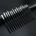 Professional Luxury Black Eye Makeup Brushes Soft Goat Hair with Copper Tube Eyeshadow & Eyebrow Blending Brush Set MegaBDM