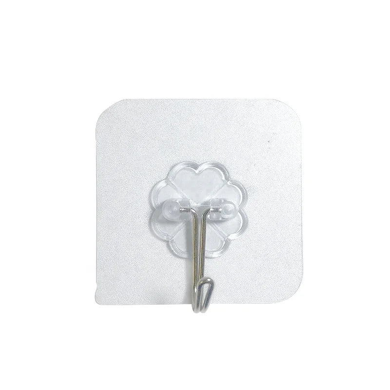 Factory Wholesale Cheap Traditional 6cm Thick Strong Stainless Steel PVC Transparent Wall Hooks for Bathroom Kitchen Living Room