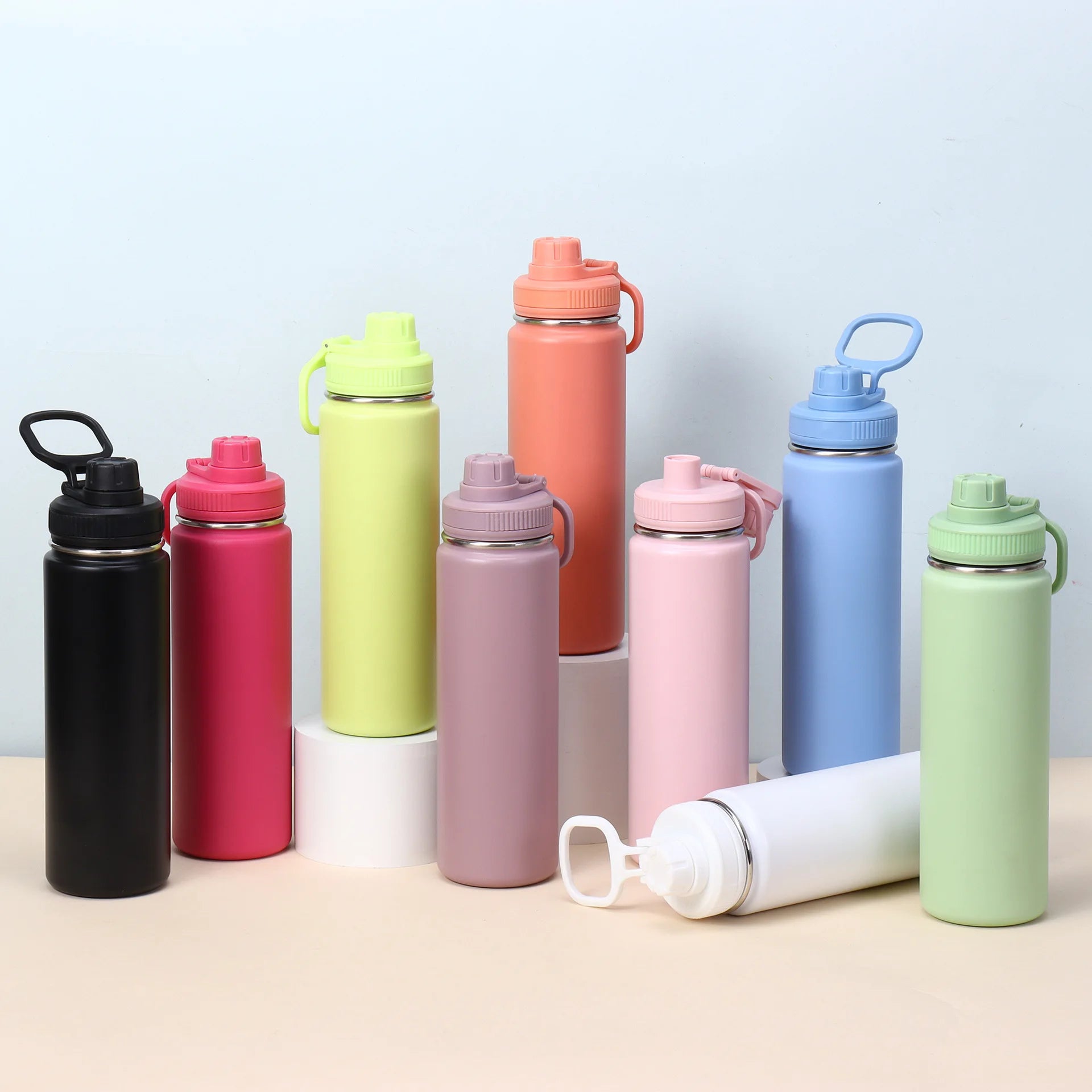 Customized Color Logo 18/24/32oz OEM&ODM Large Capacity Stainless Steel Insulated Tumbler with Handle Thermos Water Bottle