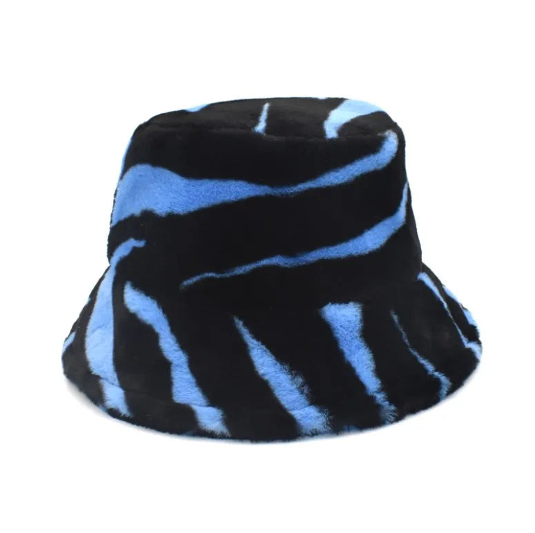 New Arrive 2020 Women's Leopard Print Foldable Faux Fur Bucket Hat for Ladies Winter Outdoor
