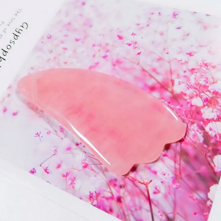 Diy 100% natural rose quartz pink massage guasha tools facial massage jade guasha Gua sha Rose Quartz stone board