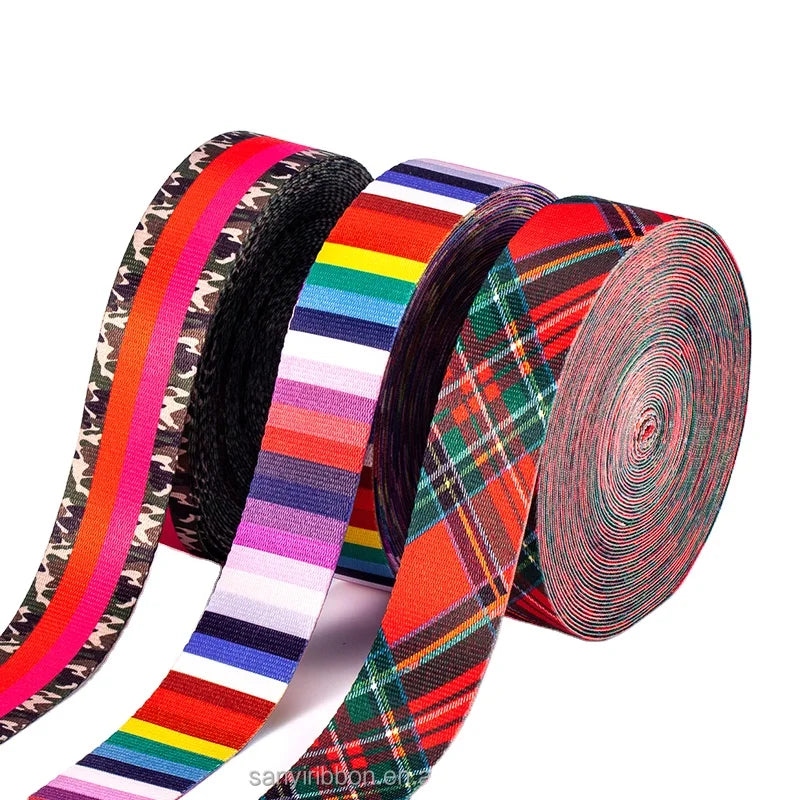 Factory Directly Supply 38mm Thick High Tenacity Dog Strap Decorative Pet Strap with Printed Webbing Bag Accessories