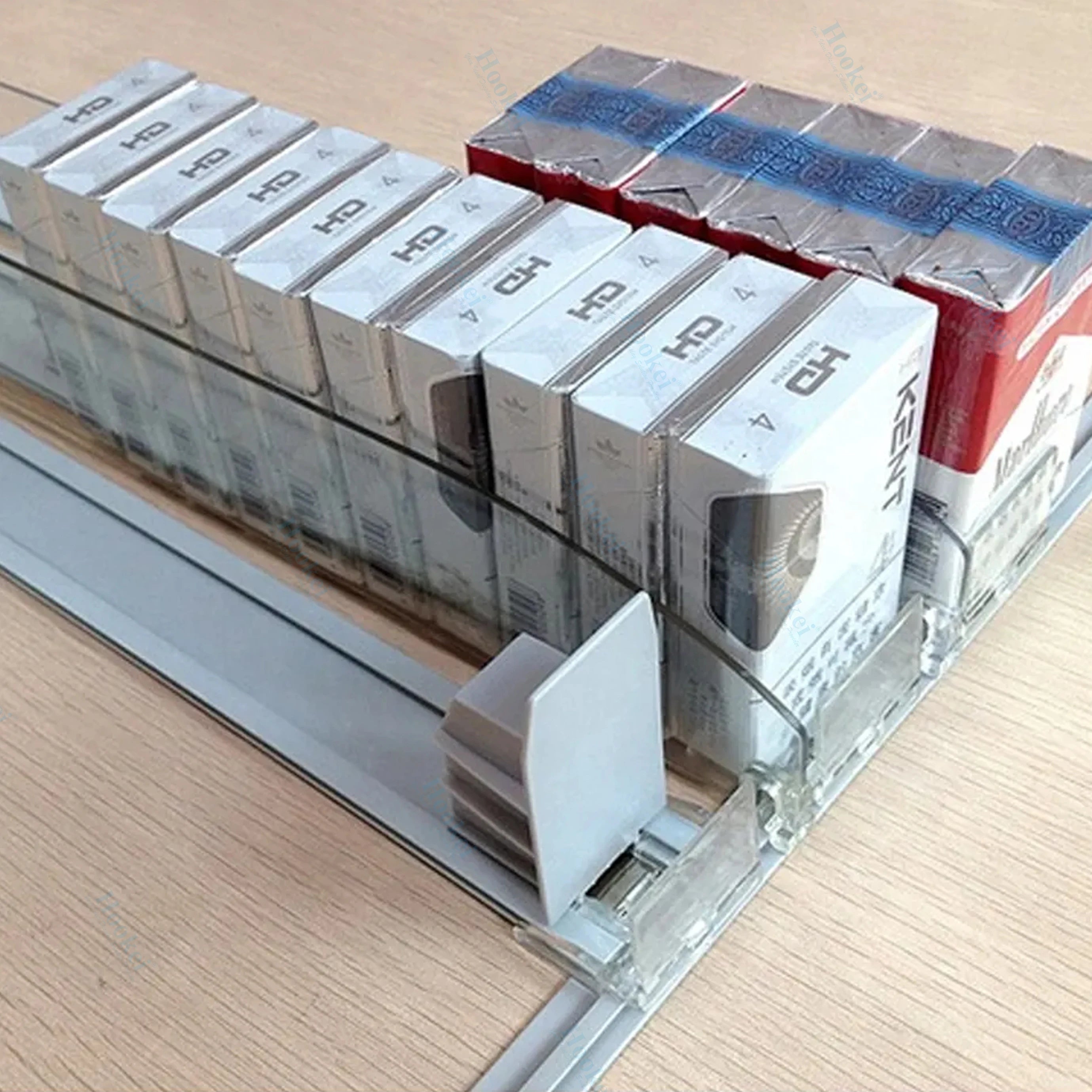 Spring Loaded Beverage Glide Bottle Drink Pusher Cigarettes Shelf Pusher for Supermarket Storage Gondola Divider System
