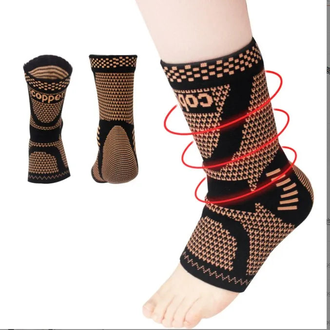 Custom Comfortable Breathable Copper Infused Ankle Support Compression Sleeve
