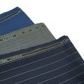 New 50%W 50%P Merino Wool/Worsted Wool Woven Yarn Dyed Twill Striped Check Organic Fabric for Men Suits RTS