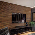 Real Wood Bark Reduce the Reverberation Comfortable Indoor Climate Engineered Veneer Slatted Decorative Acoustic Wood Wall