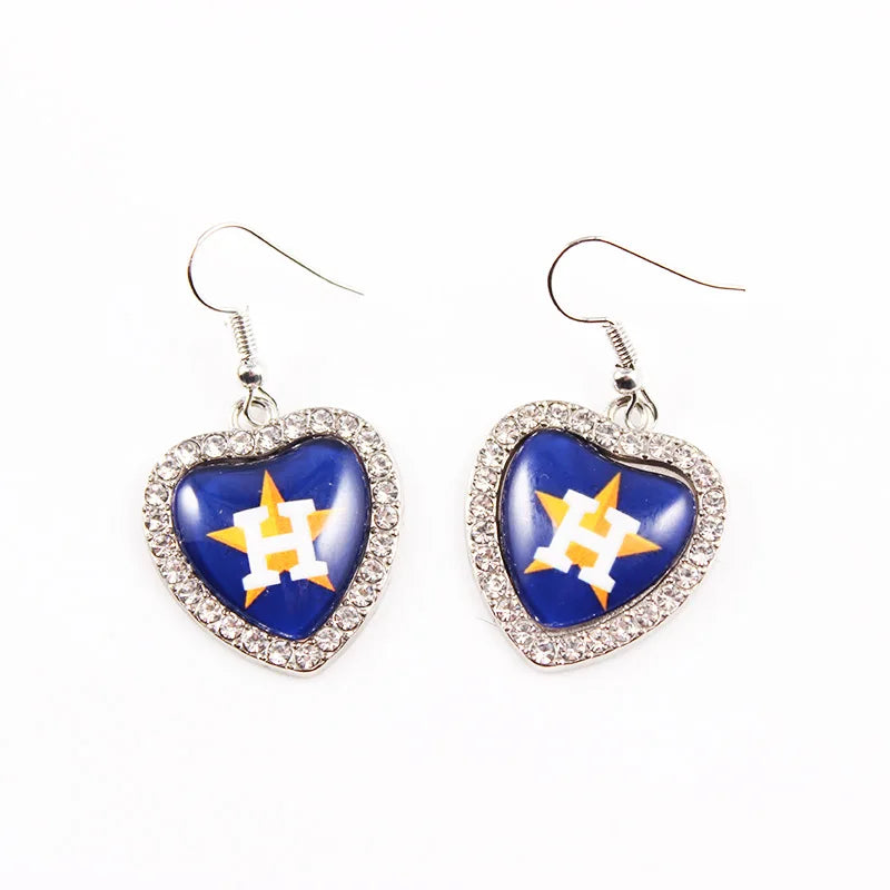 Low Moq Custom Logo American Sport Team Baseball Team Logo Earrings