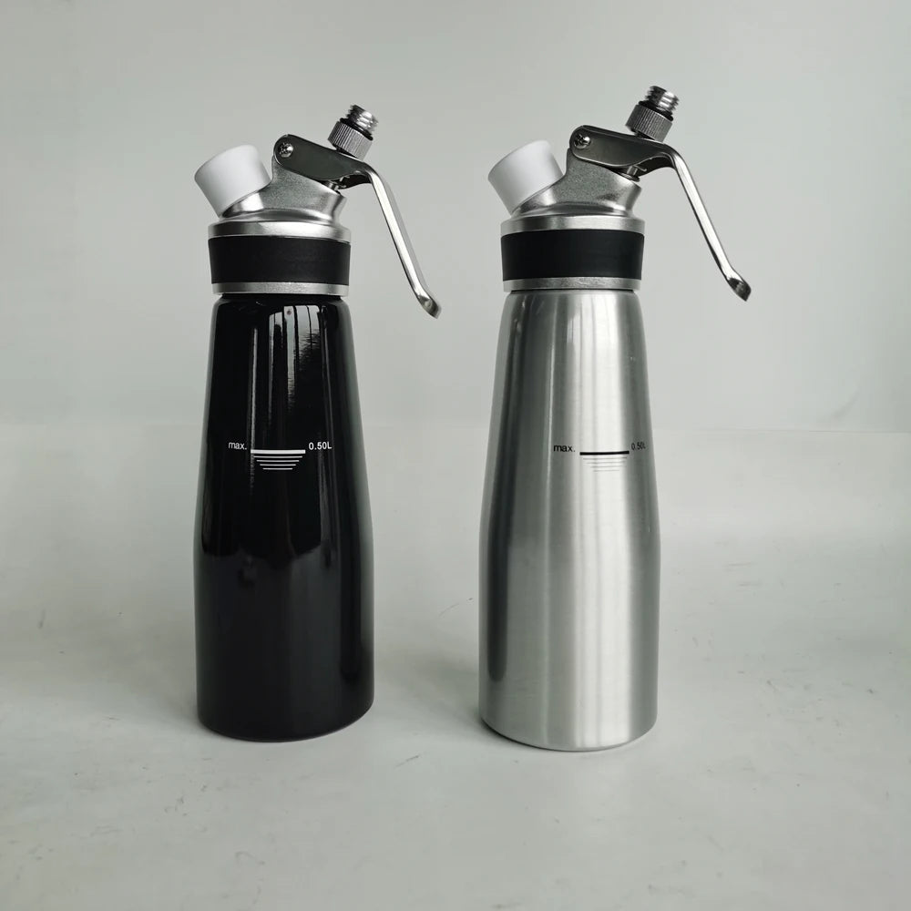 500ml OEM High Quality Eco-Friendly Cream Whipper with Stainless Steel Nozzle Aluminum Body 0.5L Capacity for Dessert Tools