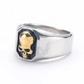 Men's New Punk Hip-hop Stainless Steel Skull Titanium Ring Factory Wholesale Engagement Party Gemstone Jewelry Plating Craft