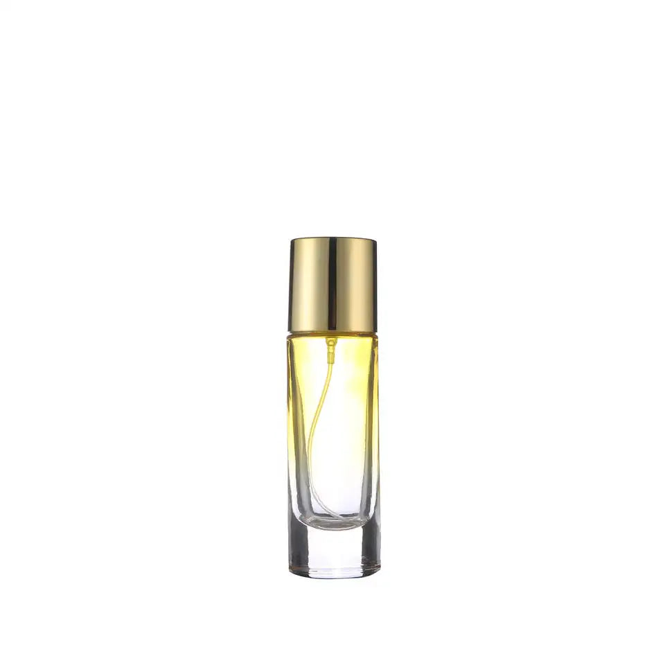 New Design  30ml Glass Perfume Bottle Aluminum Pump Plastic Cap Color Sample Perfume