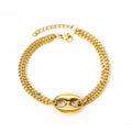 Fashion Minimalist Bracelet Statement Wholesale Stainless Steel Jewelry 18k PVD Gold Plated Chunky Metal Chain Charm Bracelet