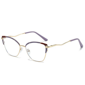 Fashion Metal Eyewear Frame Optical Blue Ray Cut Computer Glasses Women Anti Blue Light Blocking Glasses for Eye protection