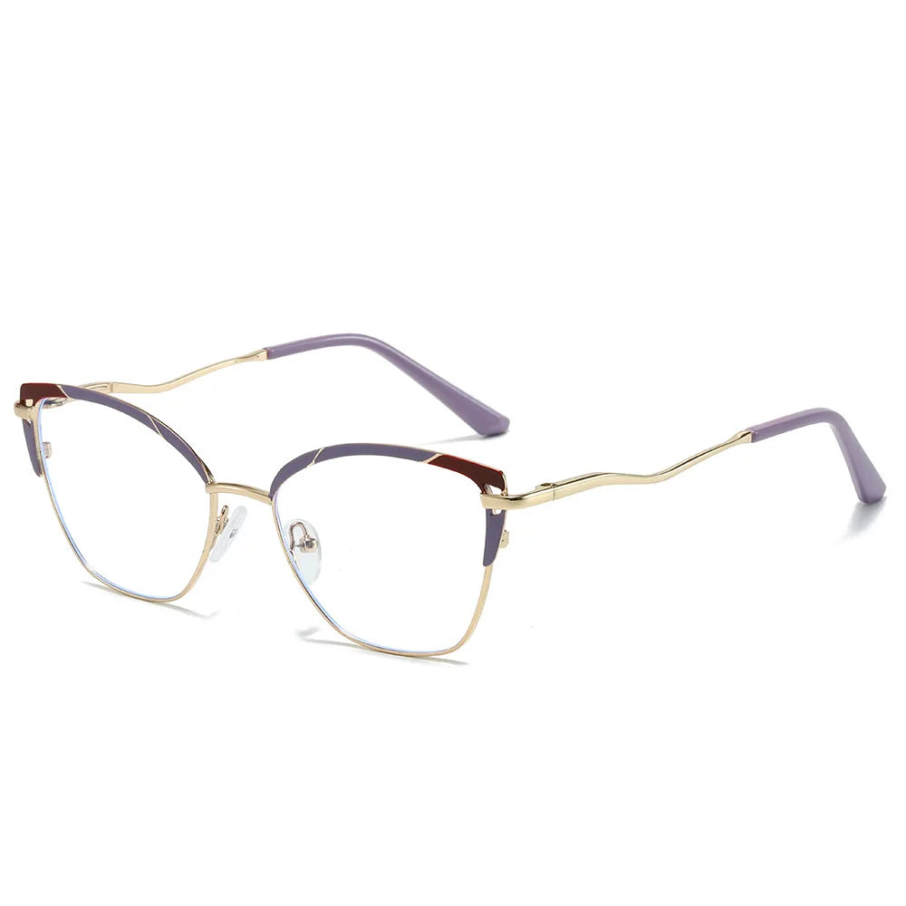 Fashion Metal Eyewear Frame Optical Blue Ray Cut Computer Glasses Women Anti Blue Light Blocking Glasses for Eye protection