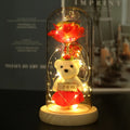 24k Gold Rose Galaxy Flower Romantic Rose in Acrylic Dome with LED Light Gift Box for Wedding Valentine's Day Mothers Day
