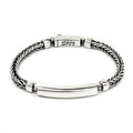 ID Punk Style Silver Chain & Link Bracelet for Unisex/Men's 92.5% Purity