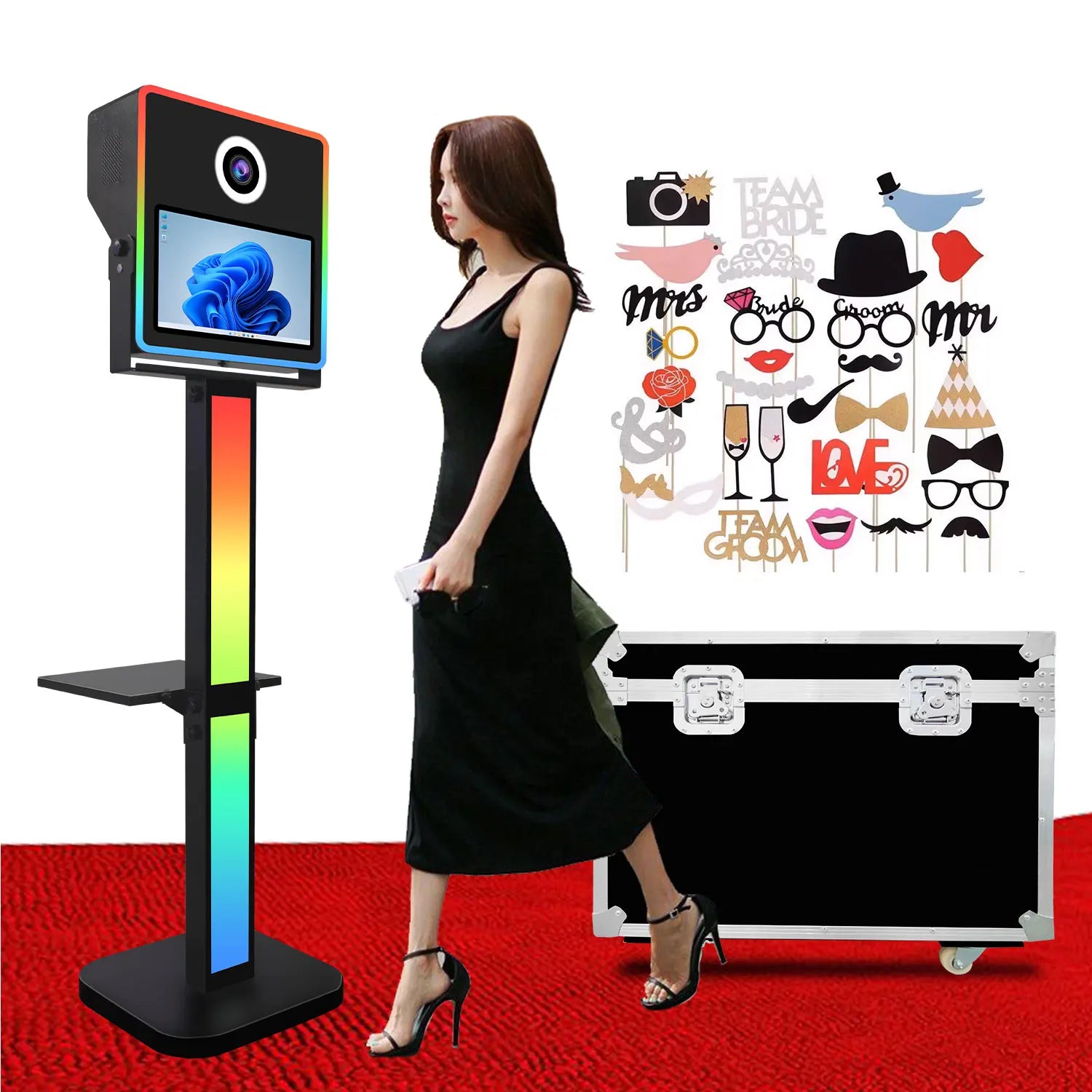 Newly DSLR Photo Booth Shell With 15.6 Inch Touch Screen Photobooth Compatible Printer Selfie Photo Booth Machine for Party