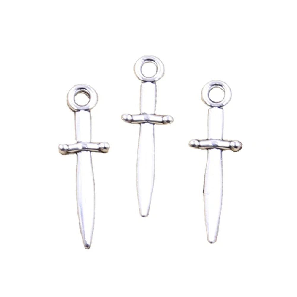 Charms Sword 24x7mm Handmade Making FitVintage Tibetan Silver Color PendantsDIY for Bracelet Necklace