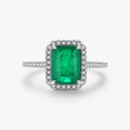 925 Sterling Silver Luxury Statement Jewelry Classic Emerald Cut Sparkling Wedding Engagement Bands Rings for Women
