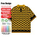Custom Latest Designs Vintage Stripe Polo Sweater Men Football Sport  T Shirts Men'S Knitted Jersey Sweaters for Men