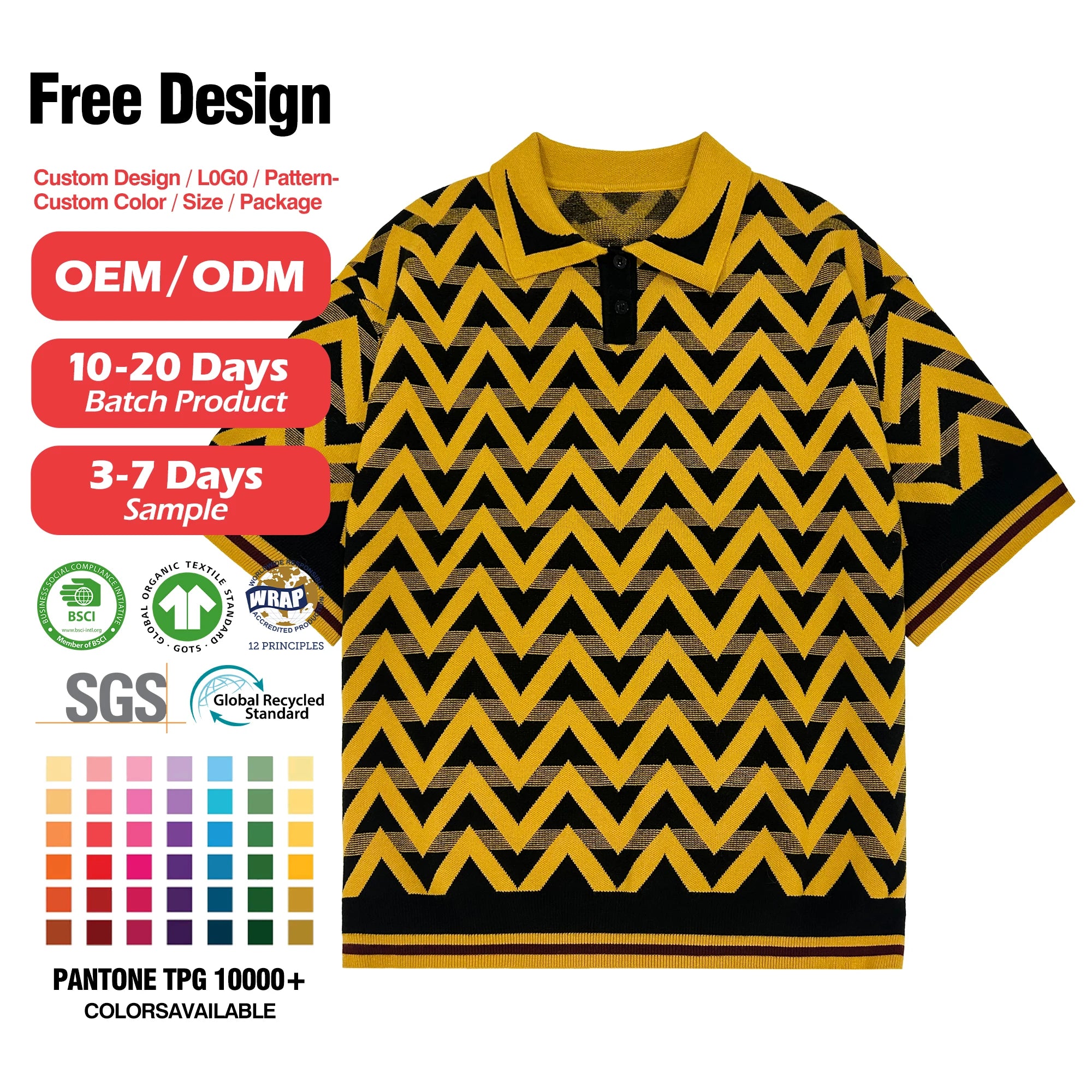 Custom Latest Designs Vintage Stripe Polo Sweater Men Football Sport  T Shirts Men'S Knitted Jersey Sweaters for Men