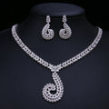 2022 New Arrival Crystal Wedding Jewelry Sparkling Bridal Necklace Earrings Set Luxury Zircon Jewelry Set for Women Girls