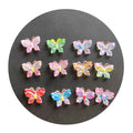 100pcs Gradient Colorful 3D AB Small Butterfly Resin Flatback Cabochon Fit Phone Case Decoration Nail Art Decor Charms 10mm