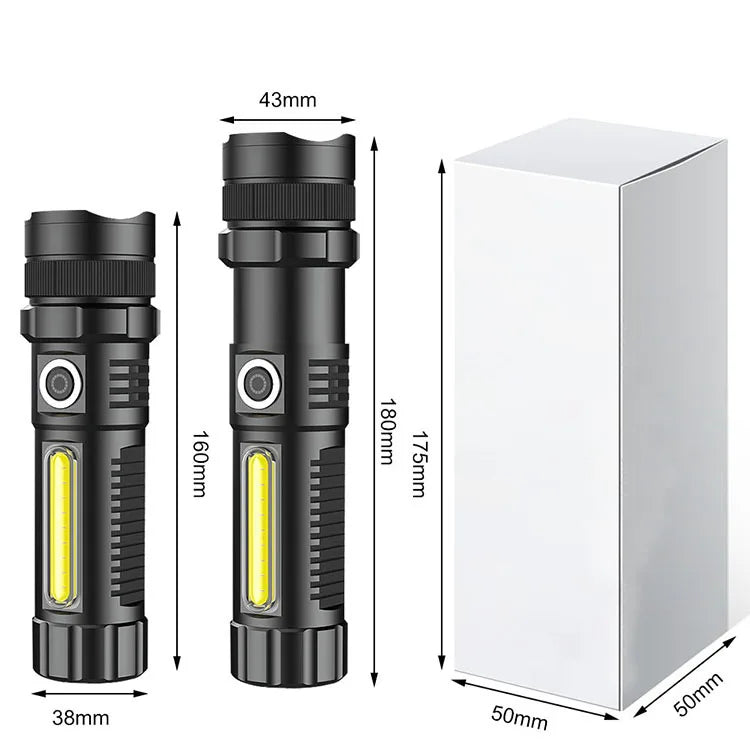Long Range Led Torch Light Rechargeable Portable Torch  Zoom Usb  Rechargeable Led Flashlight