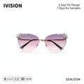 2022 New IVision Diamond Studded UV400 Sunglasses Model 8819 Unisex Driving