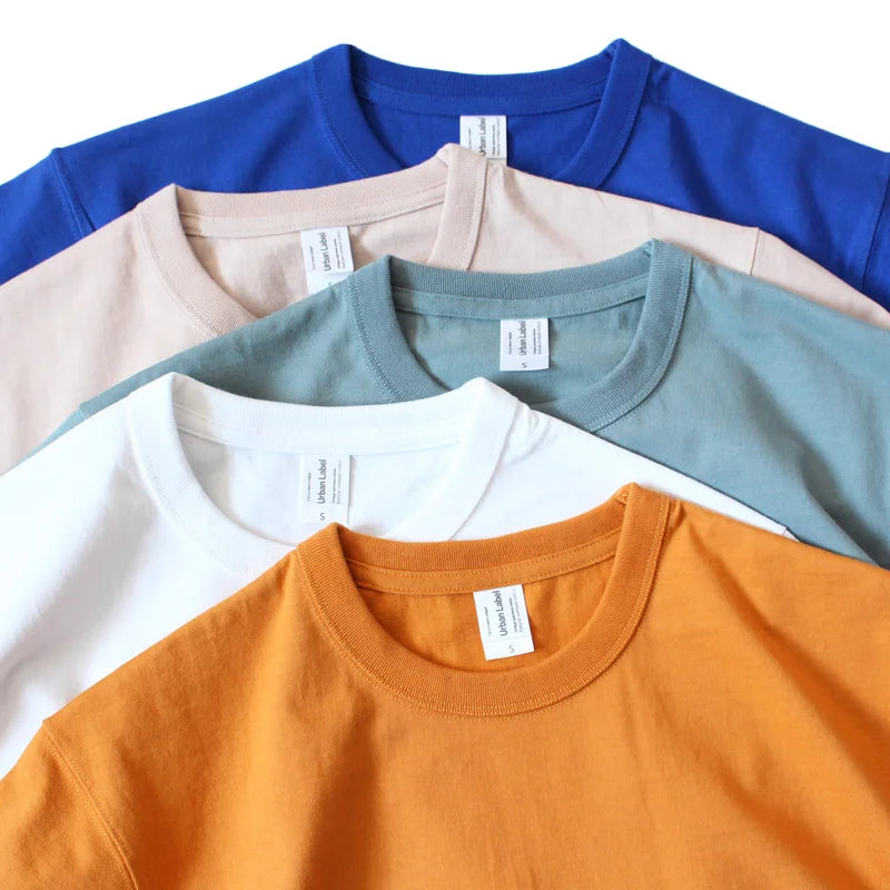 230G Heavyweight Boxy T Shirt Men Oversized Cotton Streetwear Tee Cropped Loose Fit Casual Fashion Top