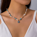 Hawaii Summer Beach Sea Shell Starfish Turtle Necklace Bracelet Vacation Party Jewelry Gift for Women Girls
