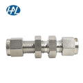 HAL-LOK CBSKT Parker Type Bulkhead Male Connector Stainless Steel Compression Tube Fitting NPT Thread 15-25mm Forged Polished