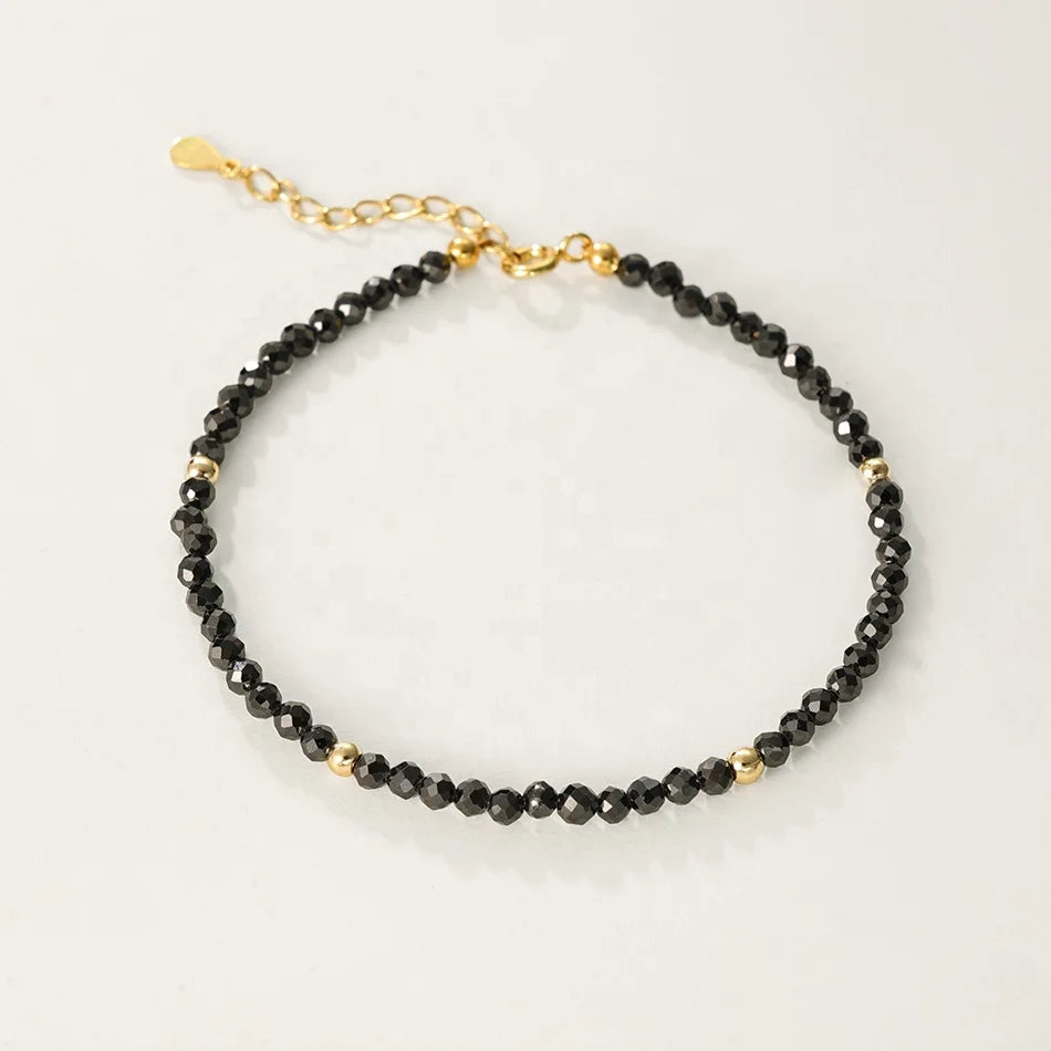 Nagosa Dainty Jewelry 18k Gold Vermeil Handmade Diy 925 Sterling Silver Beaded Crystal Bracelets for Women Girls