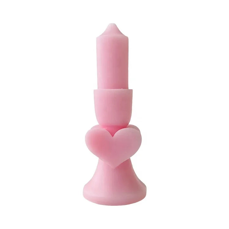 Handmade Beeswax Heart-shaped Pillar Candle Holder Christmas Scented Eco-Friendly Air Freshening Home Decor