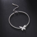 Wholesale 18K Gold Plated Double Layer Stainless Steel 3D Butterfly Bracelet Vivid Trendy Fashion Charm for Women Wedding
