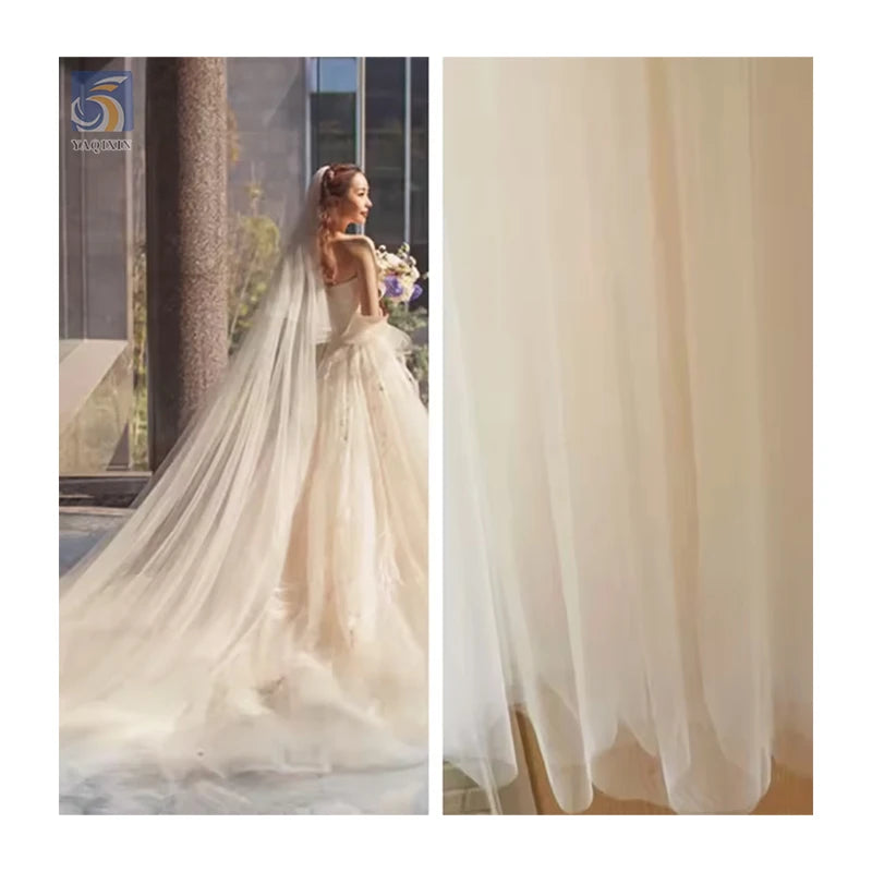 YS-008 100%Polyester 50A Soft Silk Tulle Mesh Fabric Wedding Mosquito Net Fabric(High Density)