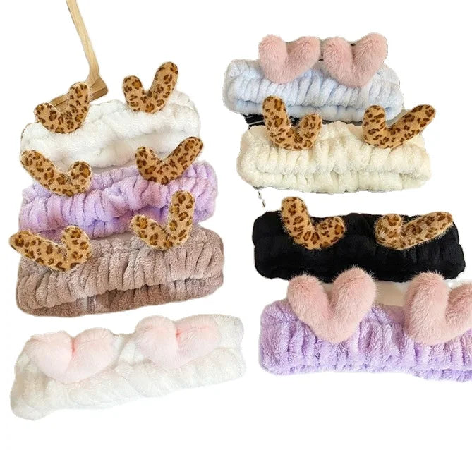 New Style Winter Deer Angle Elastic Hair Bands Plush Pine Tight Face Hairbands Washing Headbands for Women Hair Accessories