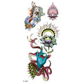 BXTAT  TL091 - 096 Sun Flower Snake Dragon Cat Moon Dog Owl Rose Temporary Tattoo Stickers
