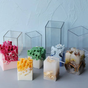 Square Acrylic Plastic Eco-Friendly Candle Mould for Aromatherapy Cave Craft DIY-JunJin Brand