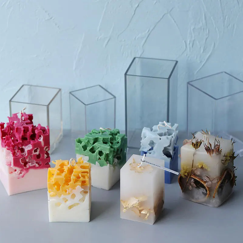 Square Acrylic Plastic Eco-Friendly Candle Mould for Aromatherapy Cave Craft DIY-JunJin Brand