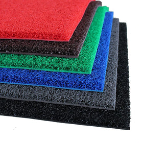 PVC Loop Pile Coil Door Mat Anti-Slip Washable Puzzle Pattern Modern Hallway Outdoor Use Stain Resistant