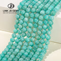 JD GEMS 4/6/8/10mm Natural Amazonite Loose Beads Wholesale Multi-Size Blue Green Feldspar Energy Healing Stones Jewelry Making