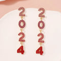 Rinhoo Delicate Number 2025 Christmas Dangle Earrings Cute Party Style Acrylic Jewelry Creative Christmas Party Female Earrings